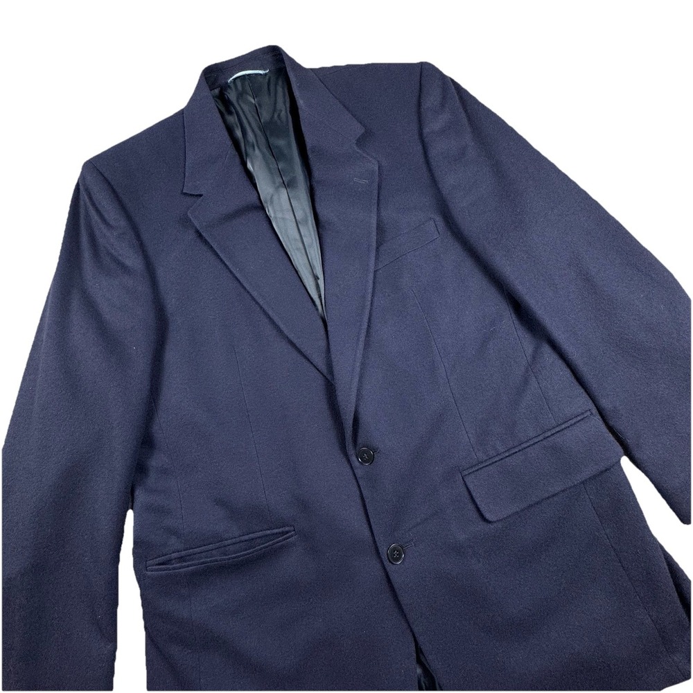 Vintage Rick Vela 100% Cashmere Blazer Men 44L Navy 2 Button USA Made Coat